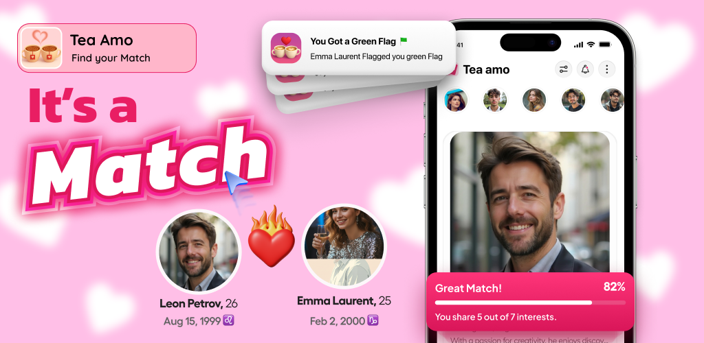 Tea Amo - Match, Spot Red Flag