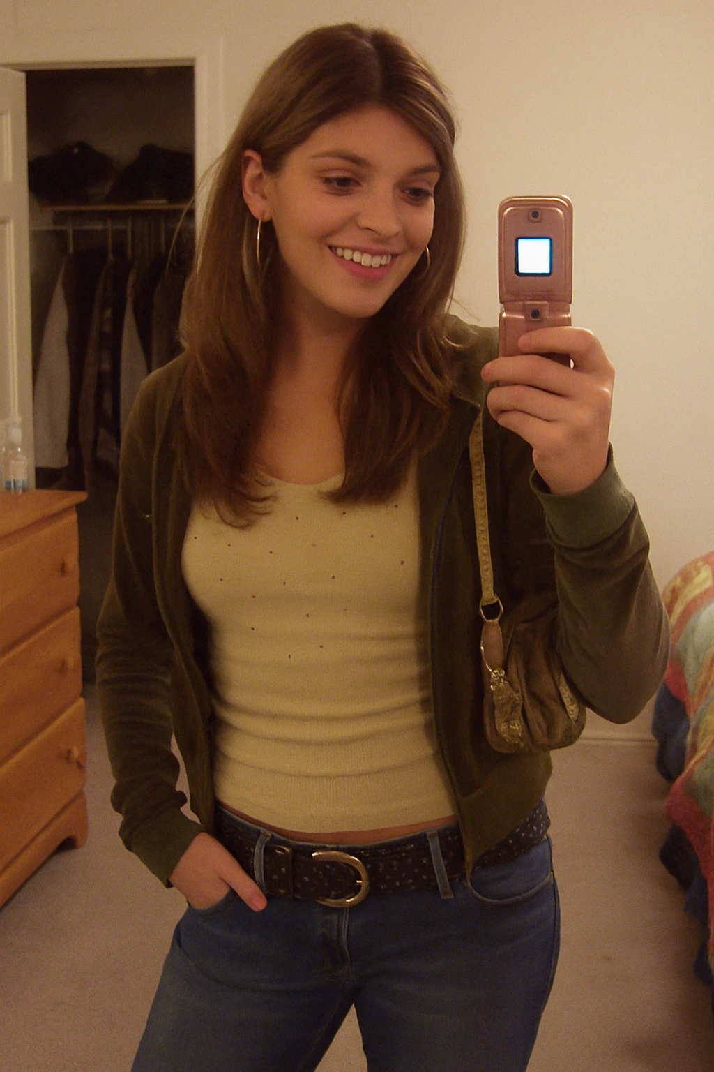 Flip Phone Mirror Selfie — 2005
